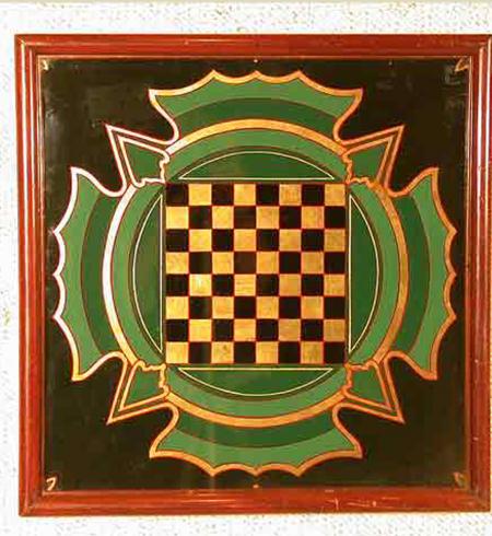 Antique Painted Checkerboard - A9613